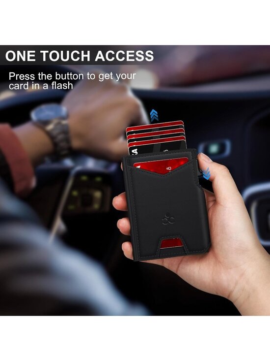 Amazon.com: Wallet for Men Wallet with Slim Pop Up Card  〽️Men Black Pop Up 9-13 Card Holder Bifold Minimalist Smart Wallet RFID Blocking